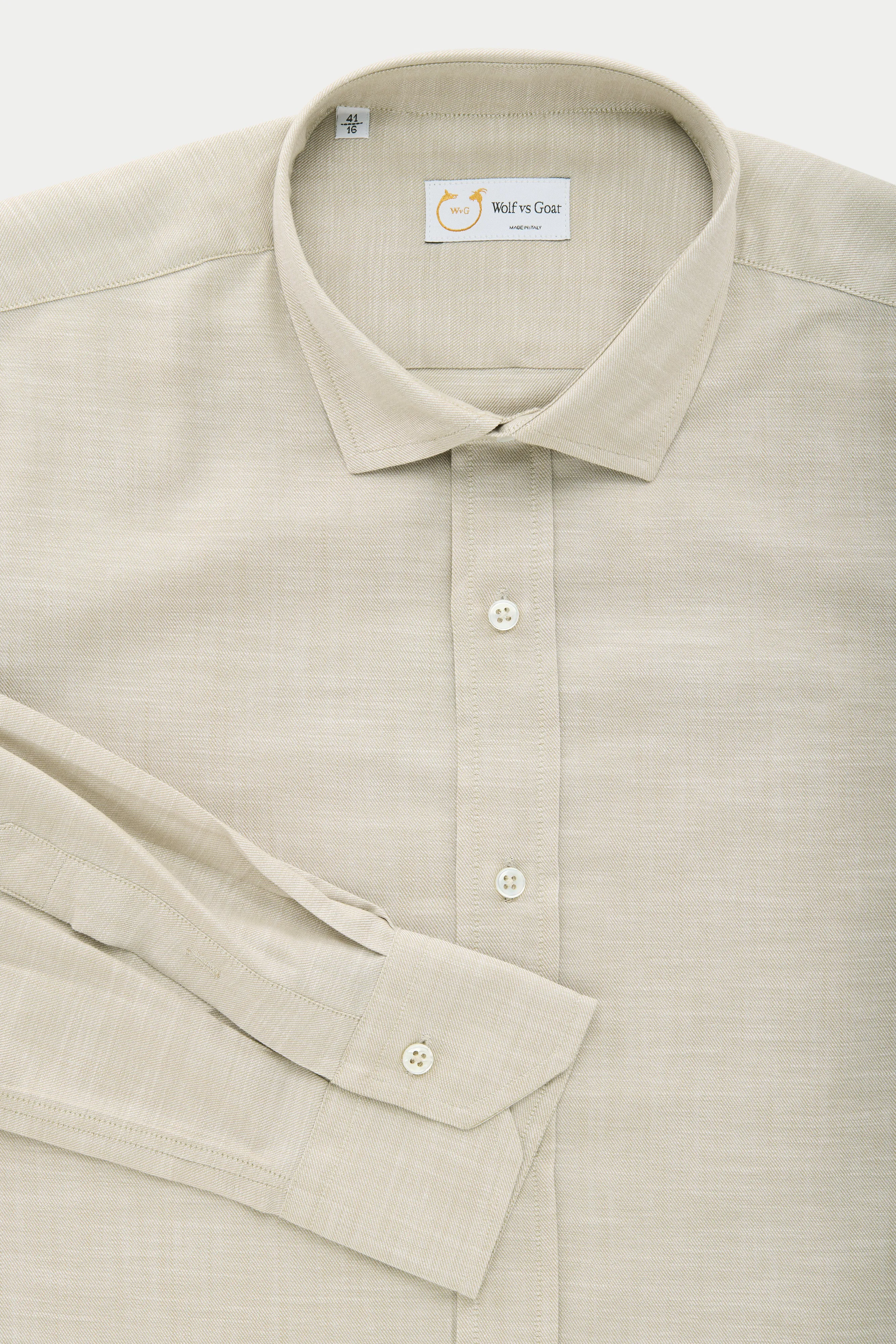 Slim Long Sleeve Cotton Shirt Salvia