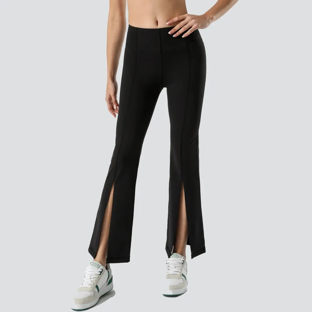 Slit Front Bell Bottom Leggings