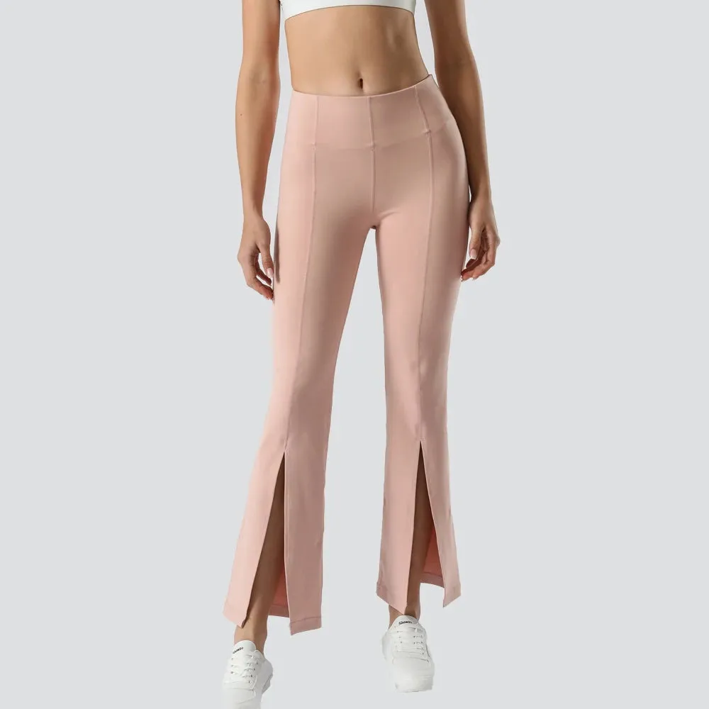 Slit Front Bell Bottom Leggings