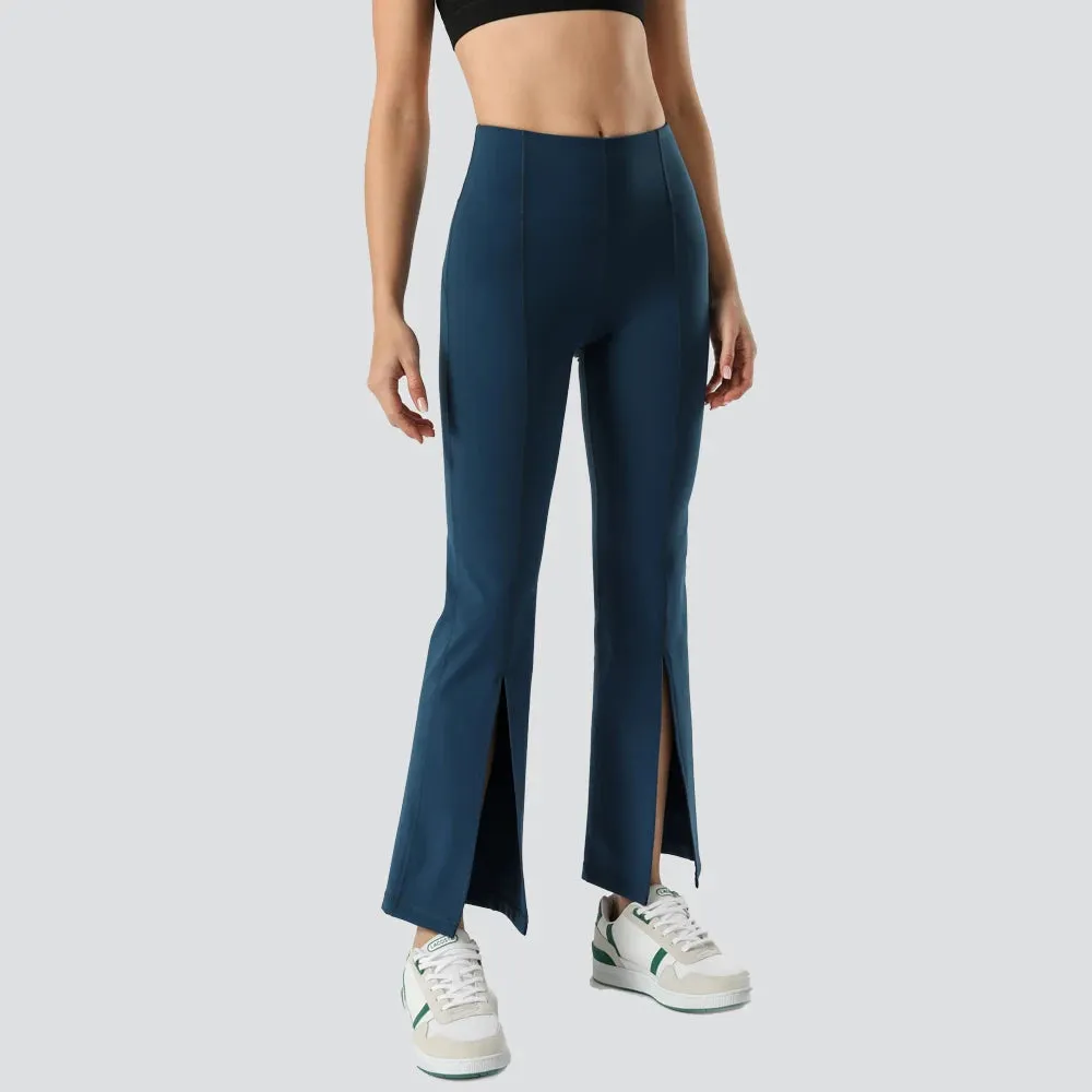 Slit Front Bell Bottom Leggings