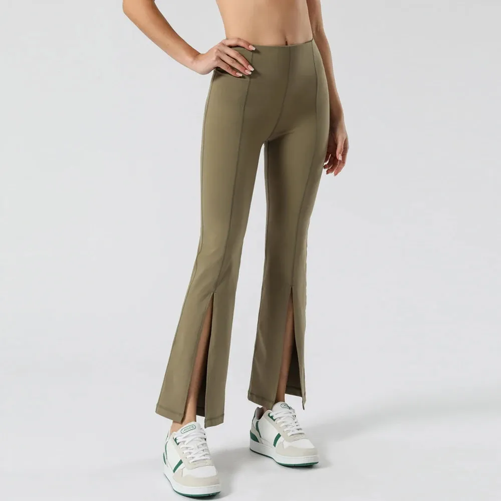 Slit Front Bell Bottom Leggings