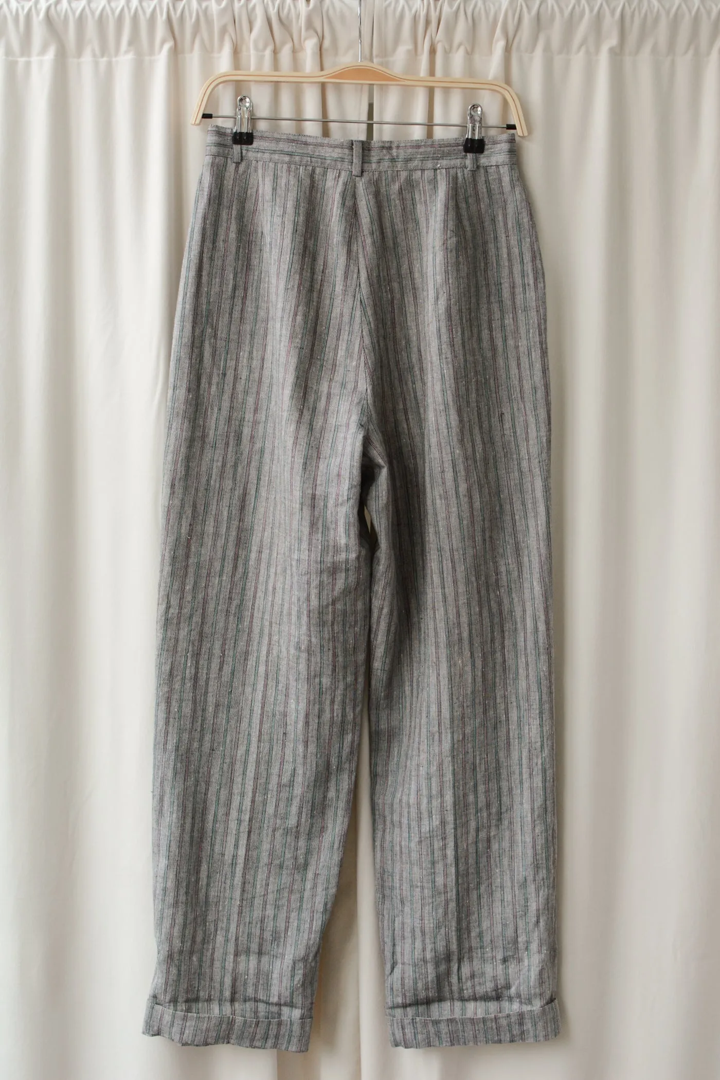 Smoky Stripe Linen Pleated Pants