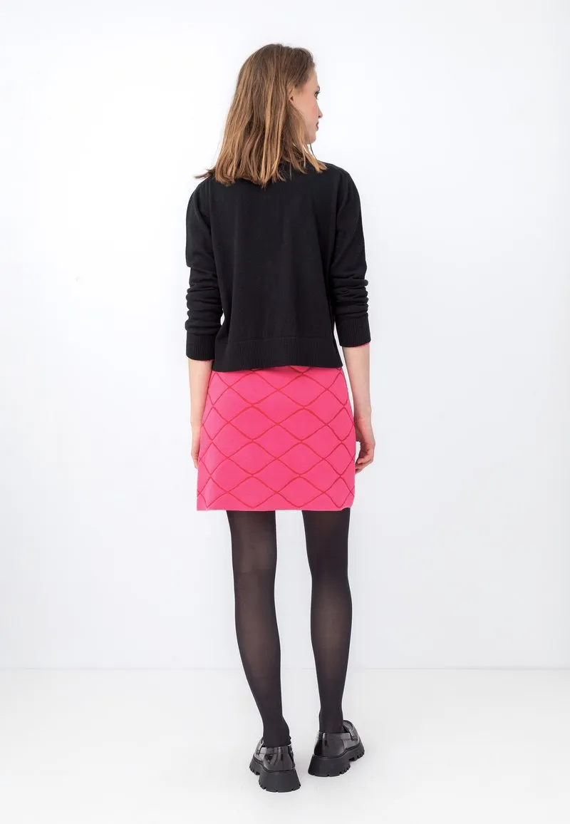 Solid Skirt, Structure Pattern - Pink
