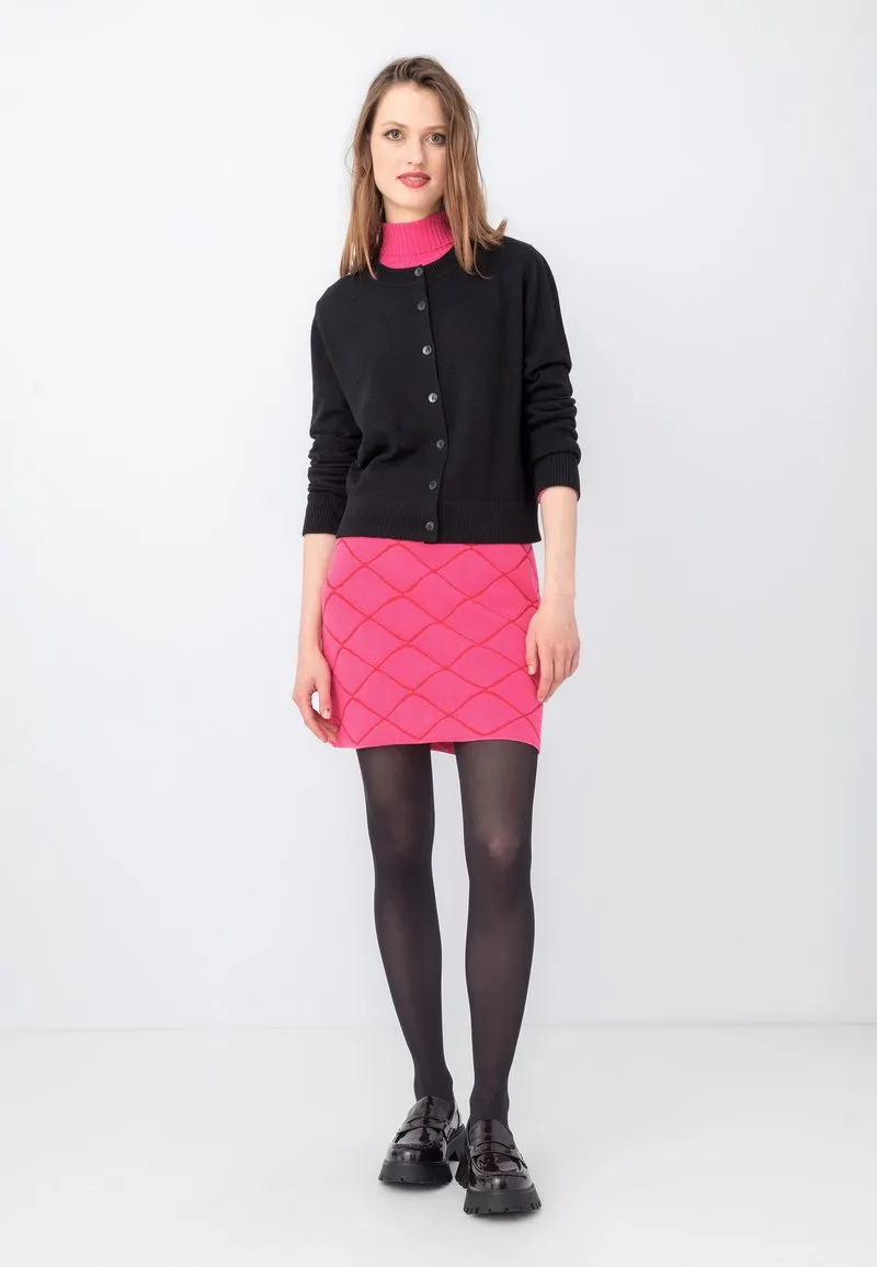 Solid Skirt, Structure Pattern - Pink