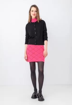Solid Skirt, Structure Pattern - Pink