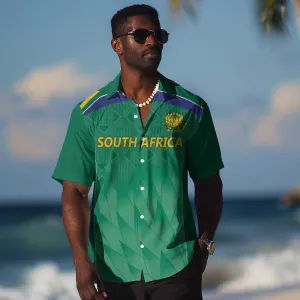 South Africa Cricket Custom Hawaiian Shirt African King Proteas Green LT9