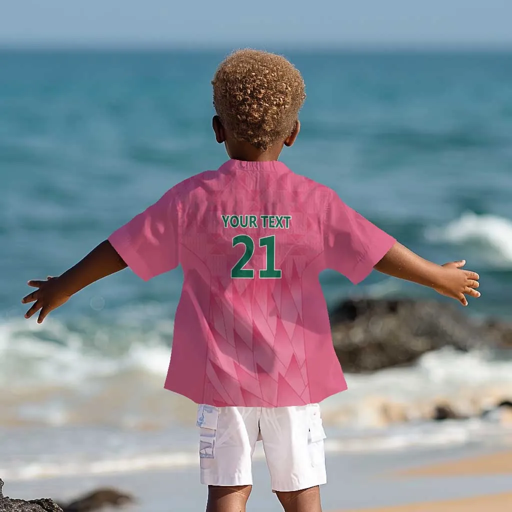 South Africa Cricket Custom Kid Hawaiian Shirt African King Proteas Pink LT9