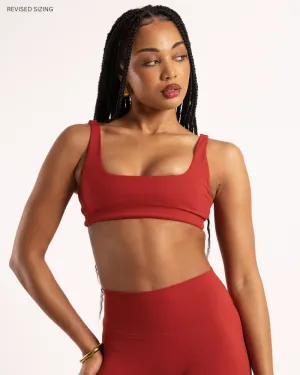 Square Neck Crop - Cherry Red