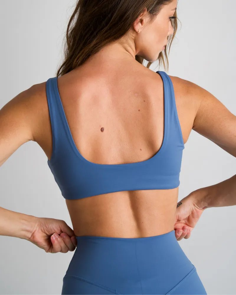 Square Neck Crop - Slate Blue