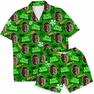 Stag Squad Personalised Hawaiian Shirt Shorts Set