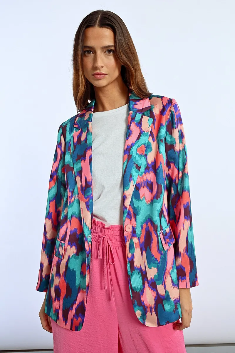 STRAIGHT BLAZER, PRINTED