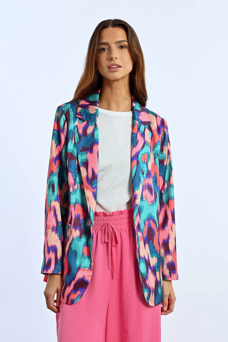 STRAIGHT BLAZER, PRINTED