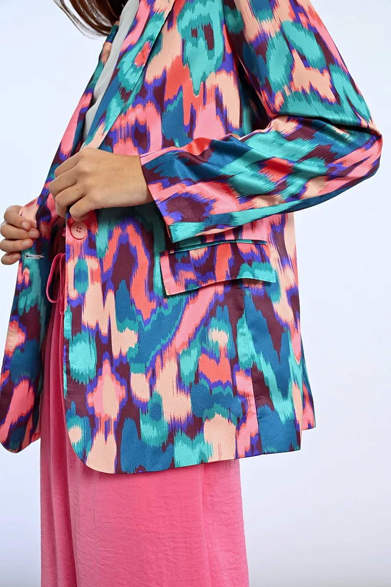 STRAIGHT BLAZER, PRINTED