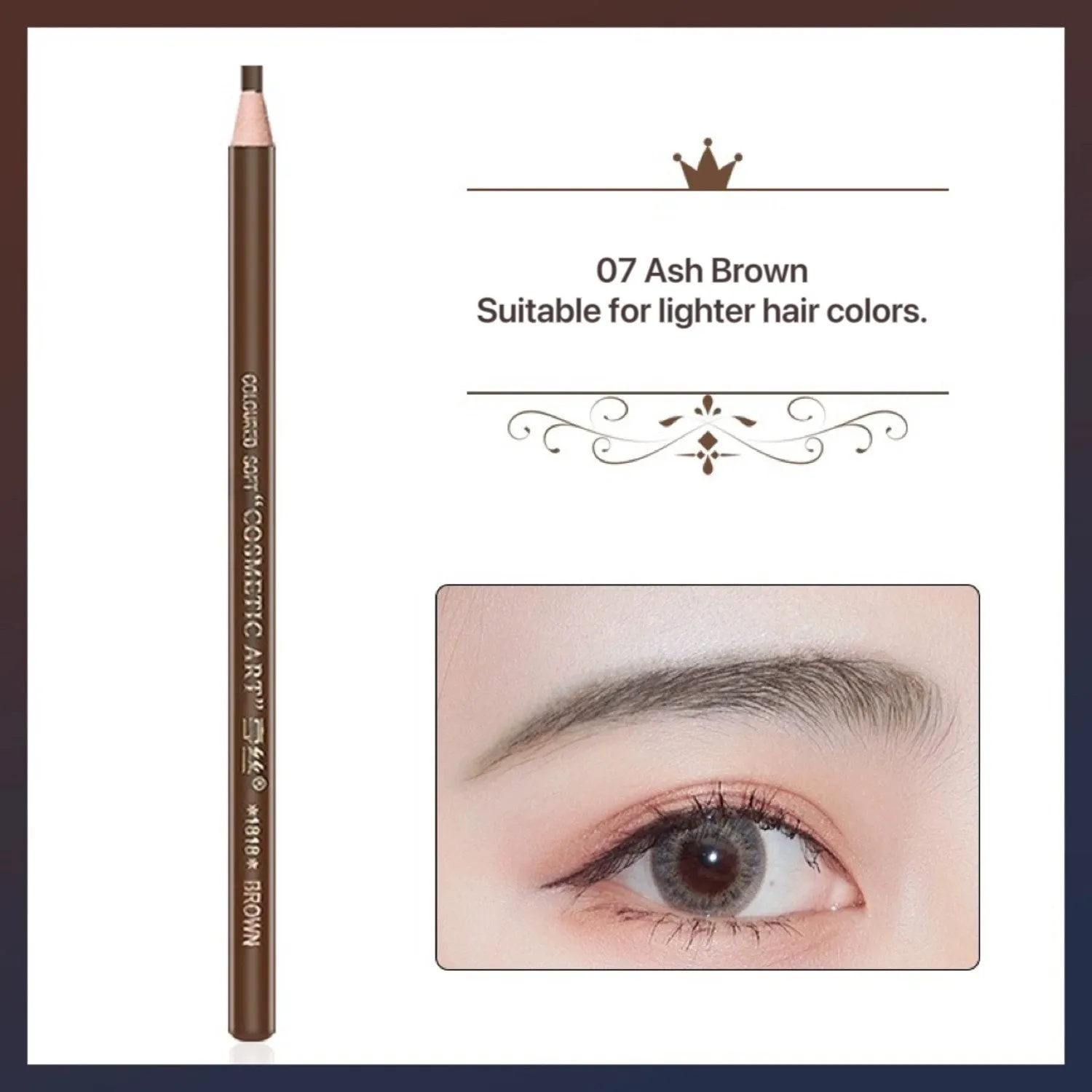 Studio dedicated Hensel 1818 eyebrow pencil hard core waterproof long-lasting non-fading eyebrow pencil-07 Ash Brown