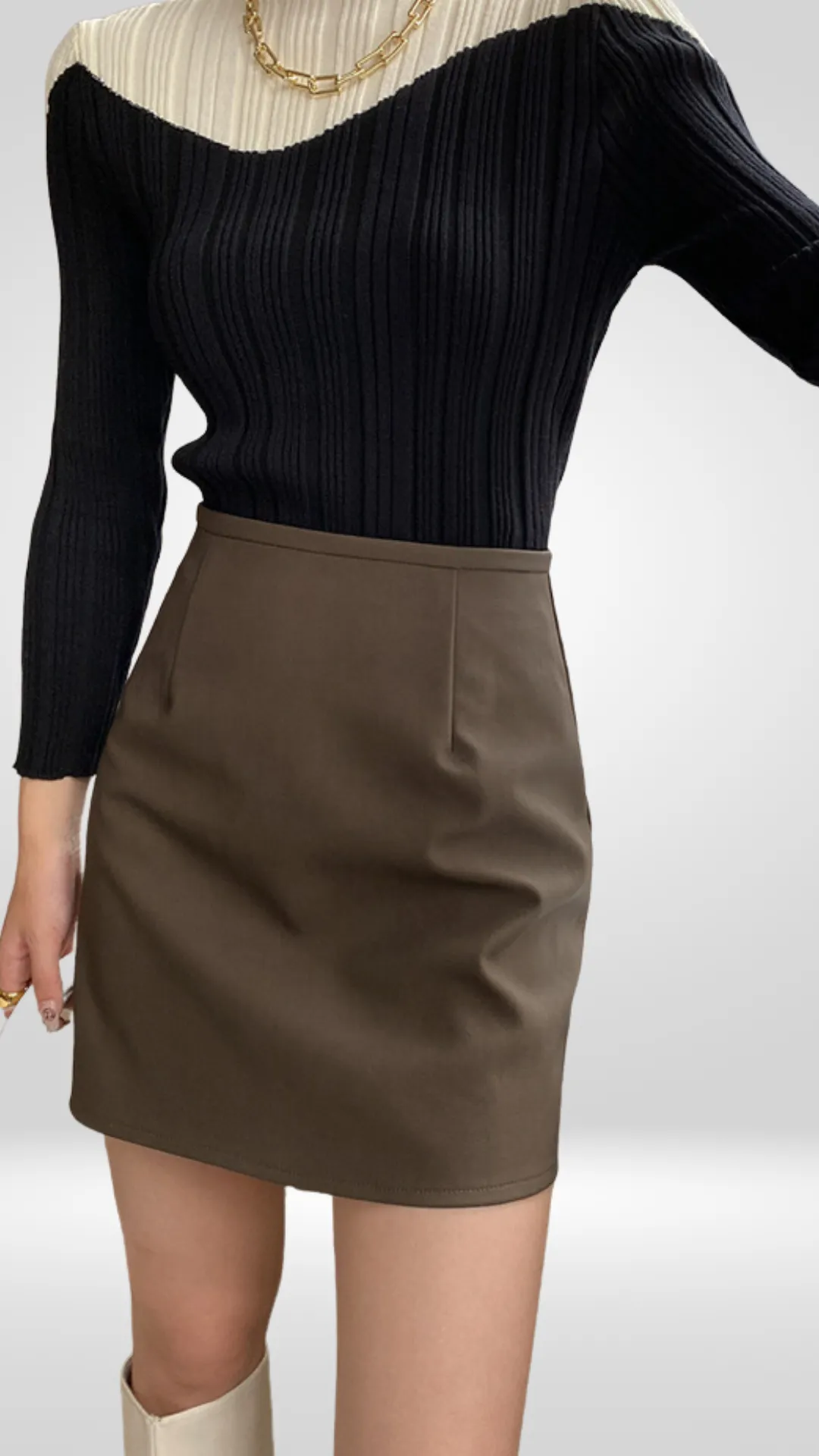 StyleCraft PU A-line Skirt