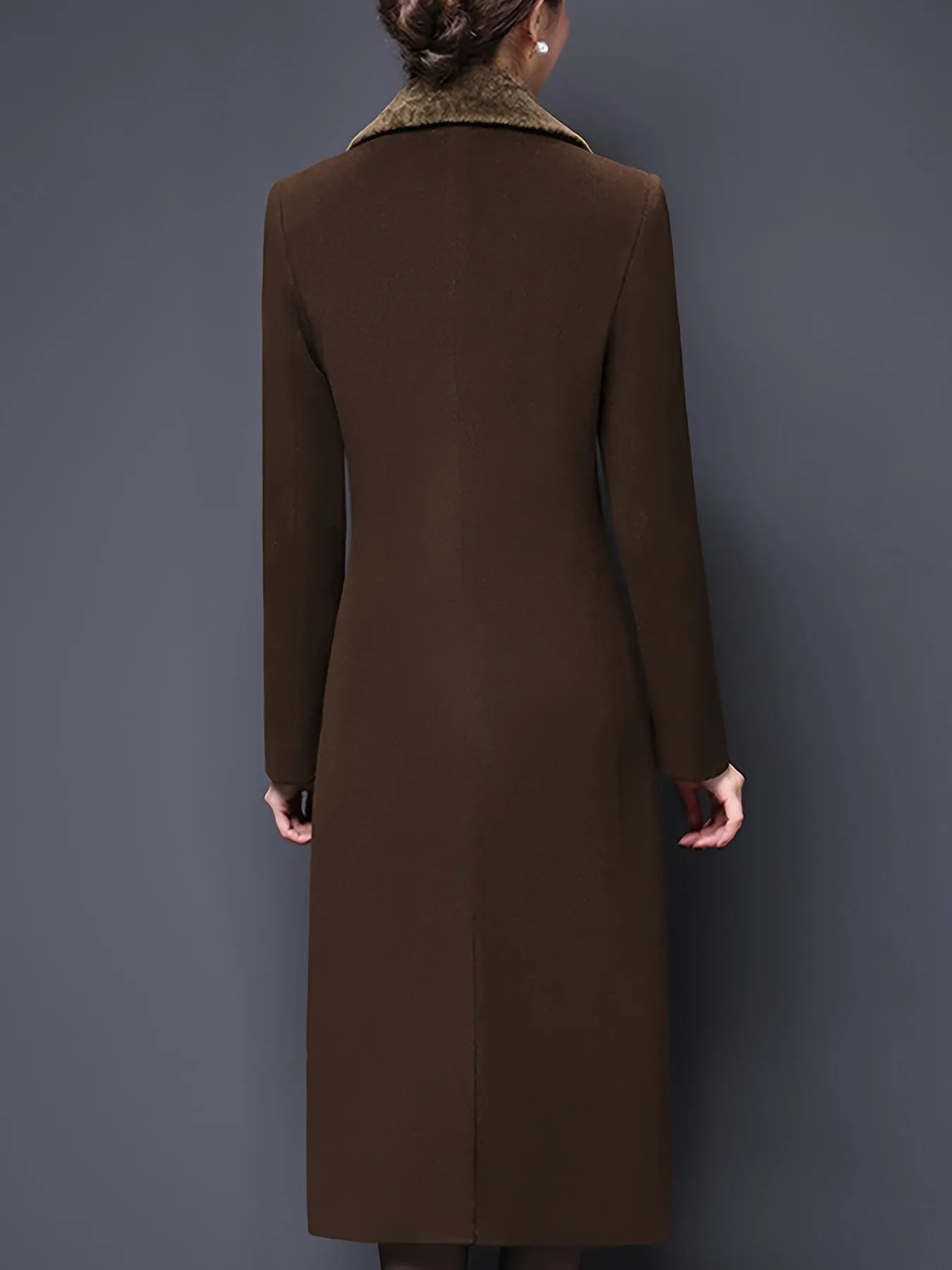 Stylish Double-Breasted Notched Lapel Midi Pea Coat Jacket for Women - Classic Winter Coat with Flattering Fit, Soft Fabric, and Chic Design - Perfect for Daily Wear, Work, or Special Occasions