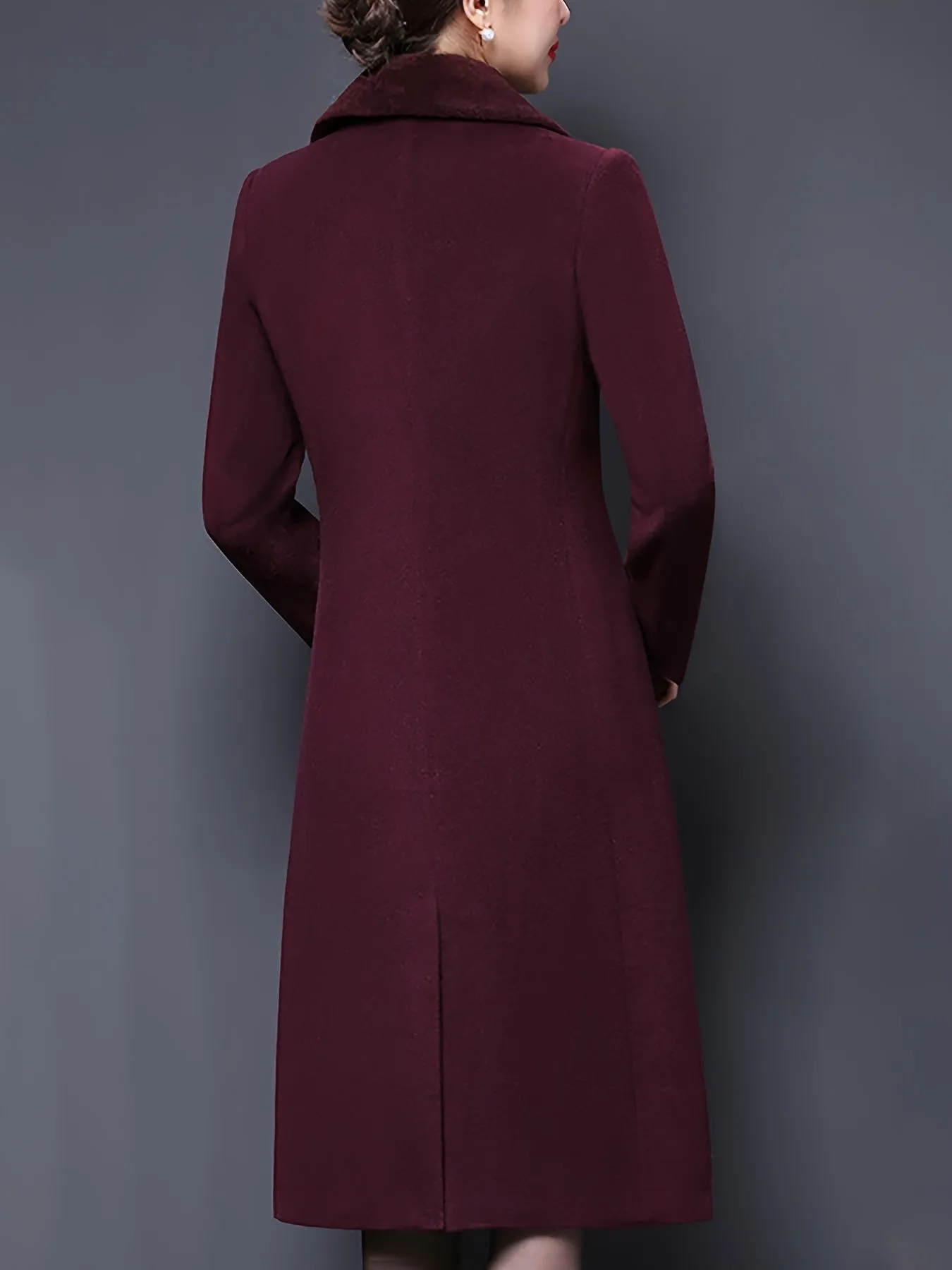 Stylish Double-Breasted Notched Lapel Midi Pea Coat Jacket for Women - Classic Winter Coat with Flattering Fit, Soft Fabric, and Chic Design - Perfect for Daily Wear, Work, or Special Occasions
