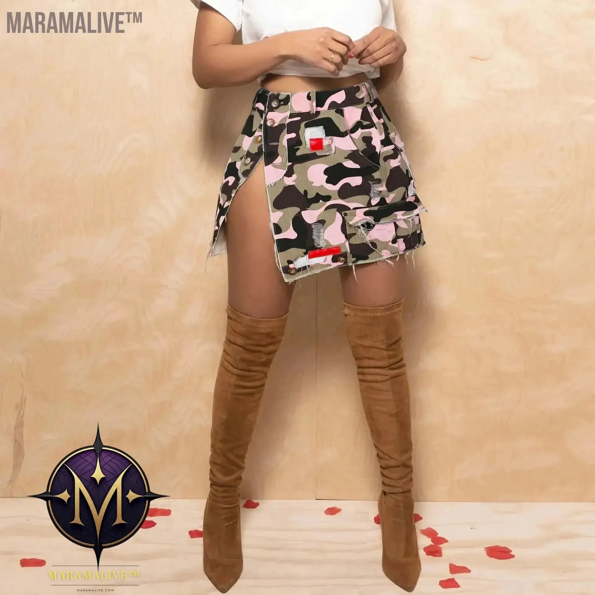 Summer Ladies Camouflage Skirt 2024 Open Window Shopping Can Wear Comfortable Casual Women Bag Buttock Short Skirt