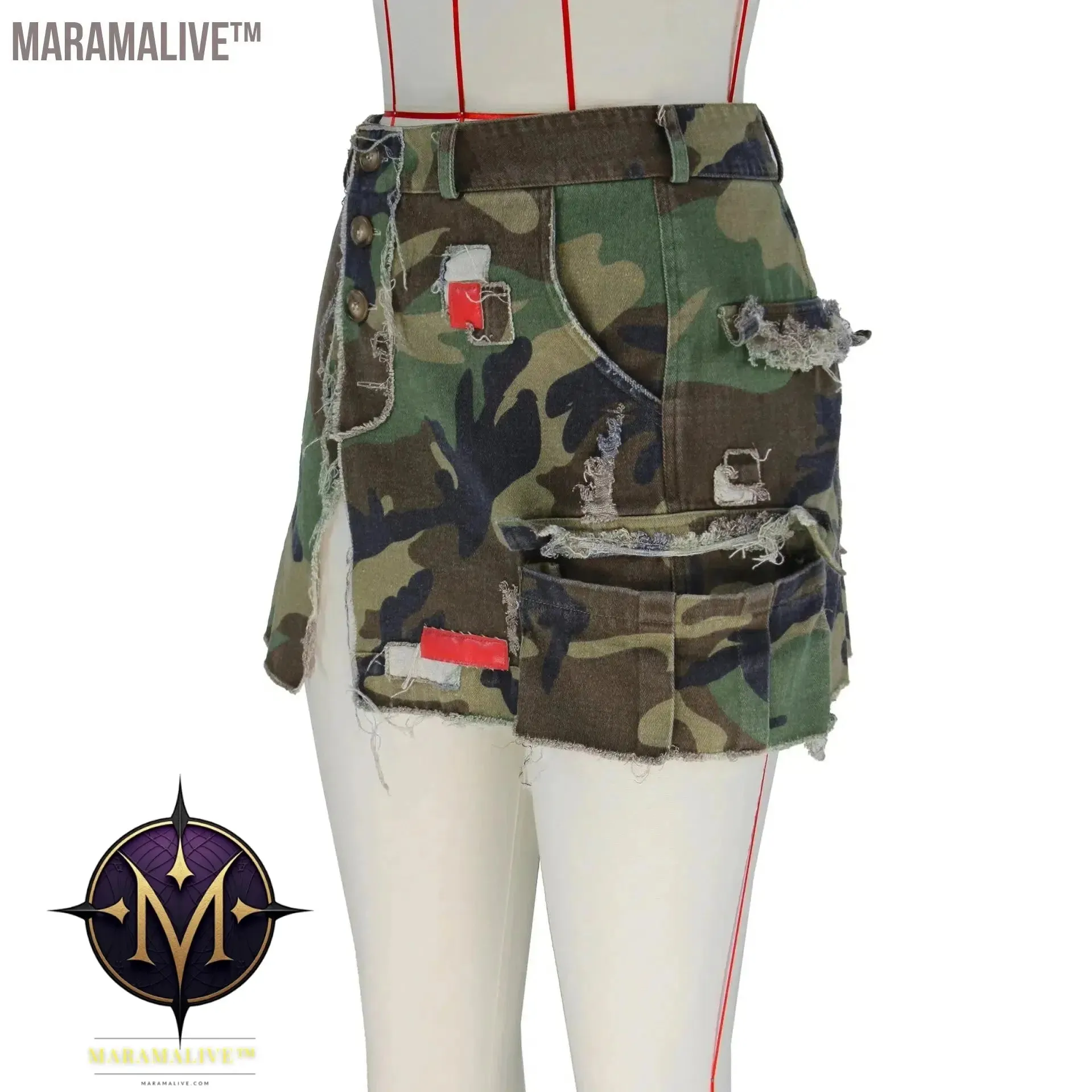 Summer Ladies Camouflage Skirt 2024 Open Window Shopping Can Wear Comfortable Casual Women Bag Buttock Short Skirt