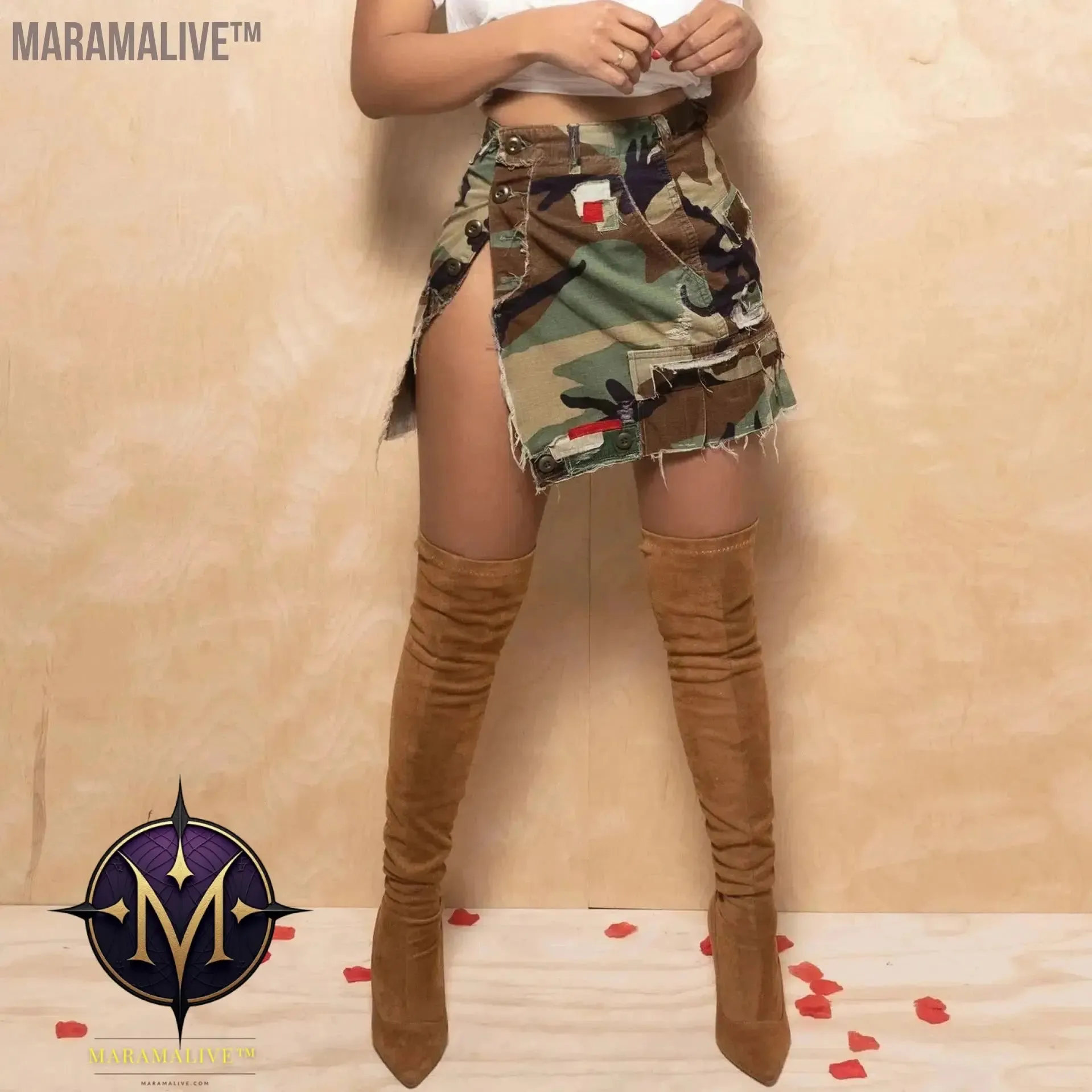 Summer Ladies Camouflage Skirt 2024 Open Window Shopping Can Wear Comfortable Casual Women Bag Buttock Short Skirt
