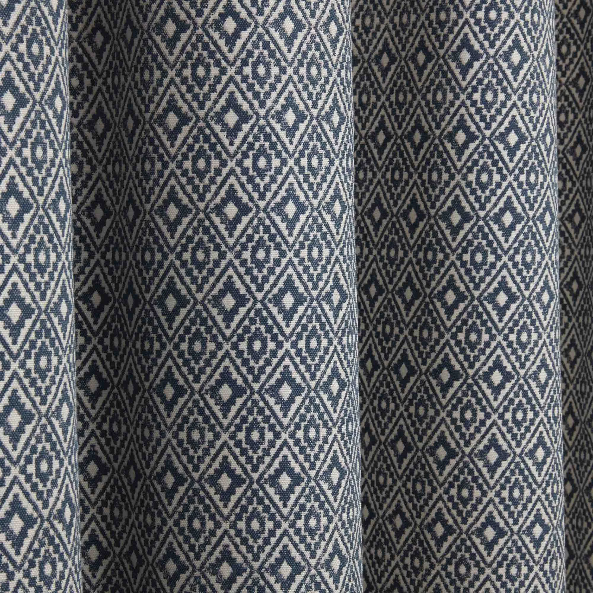 Sundour Aztec 3" Pencil Pleat Curtains - Navy