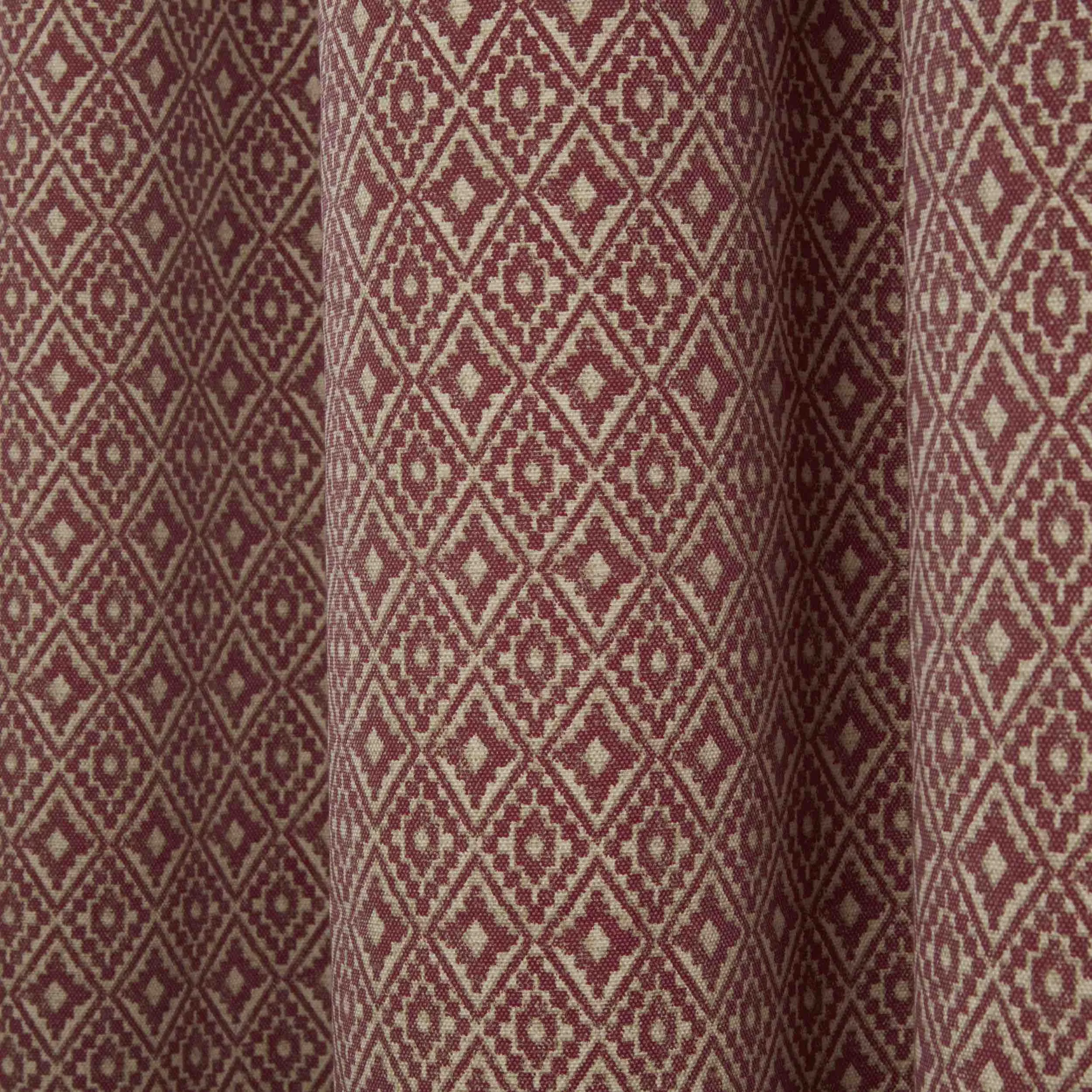 Sundour Aztec 3" Pencil Pleat Curtains - Salsa