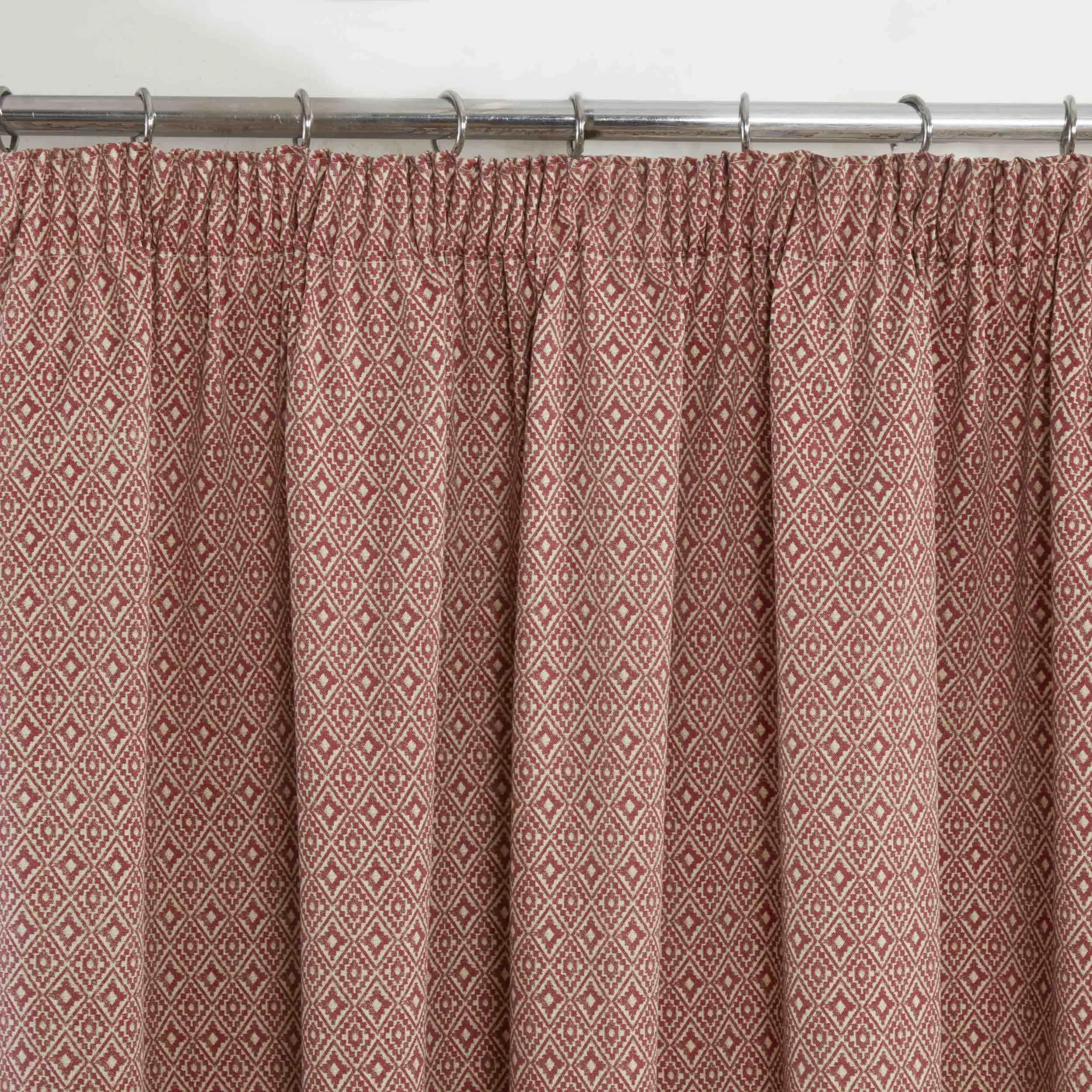 Sundour Aztec 3" Pencil Pleat Curtains - Salsa