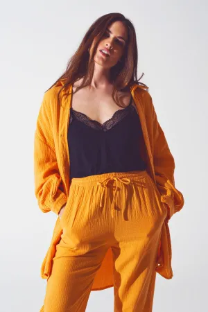 Textured Loose Fit Shirt in Orange