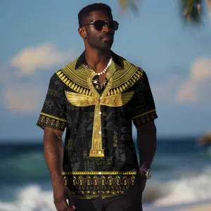 The Ankh Egyptian Hieroglyphs Hawaiian Shirt LT9