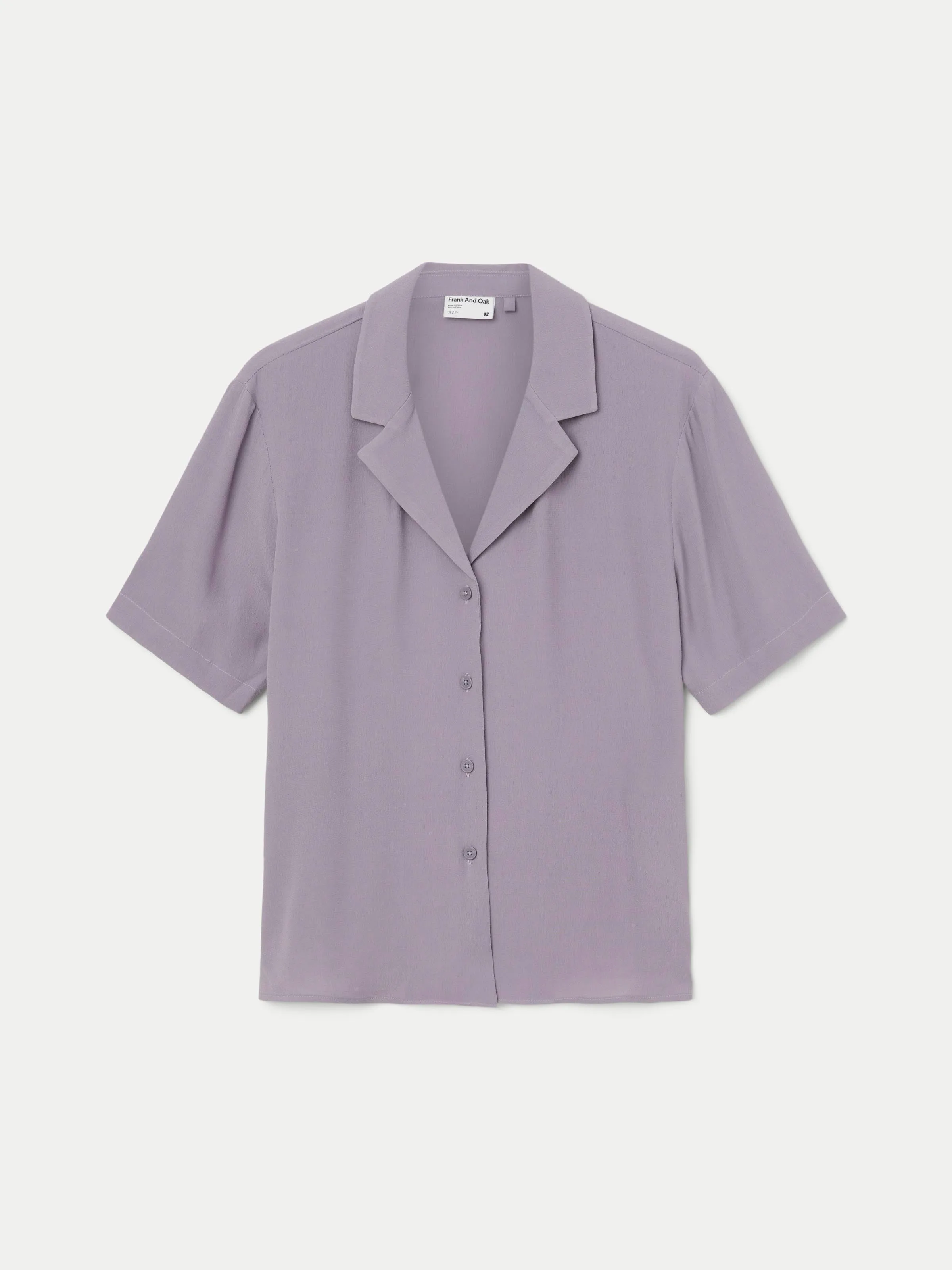 The Fluid Camp Collar Blouse in Slate Violet
