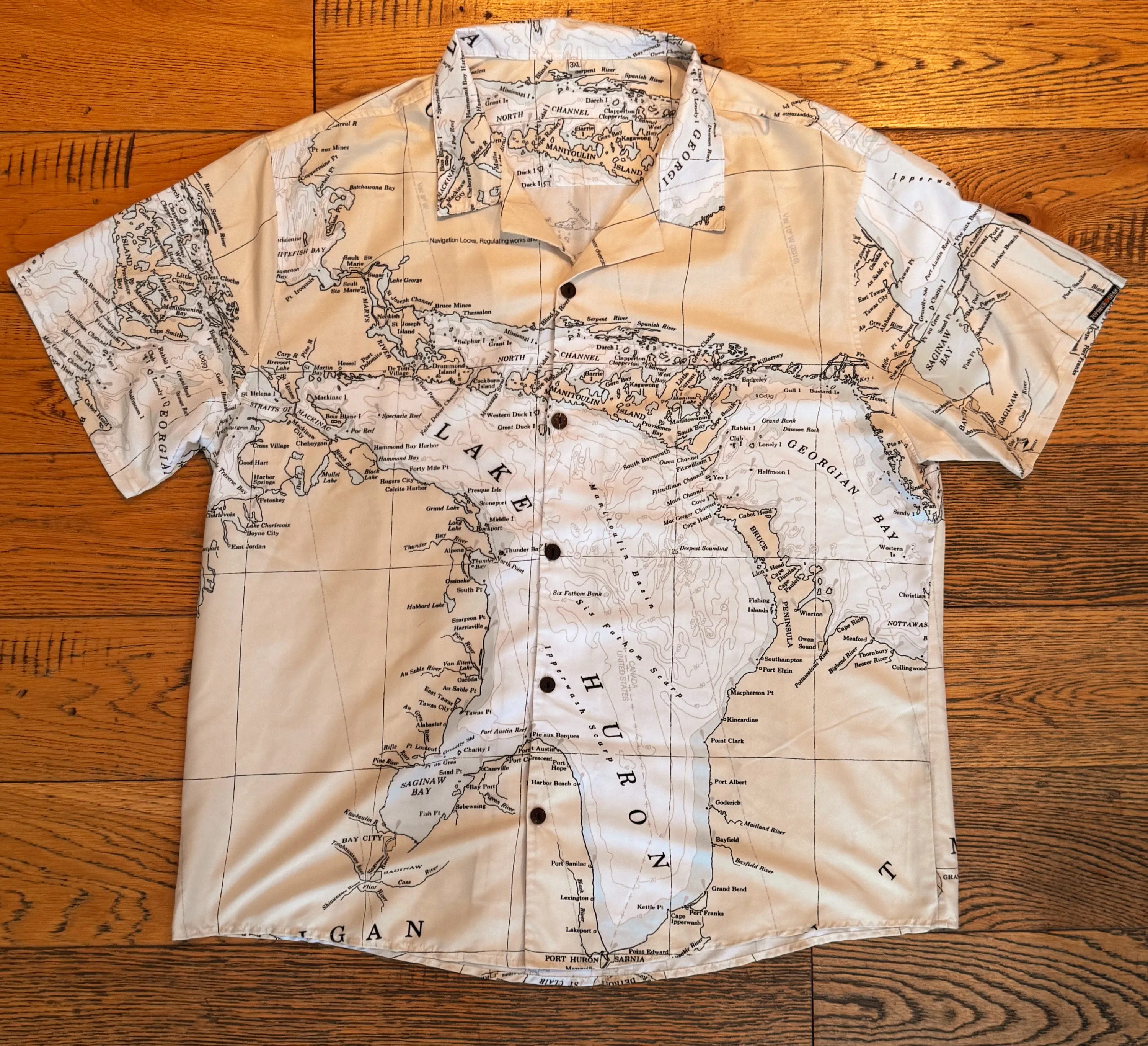 The Lake Huron Coconut Button Camp Shirt