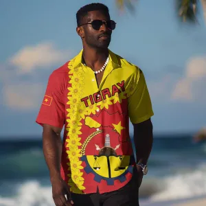 Tigray Ethiopia Hawaiian Shirt Tigray Seal With Flag Map - African Pattern LT15
