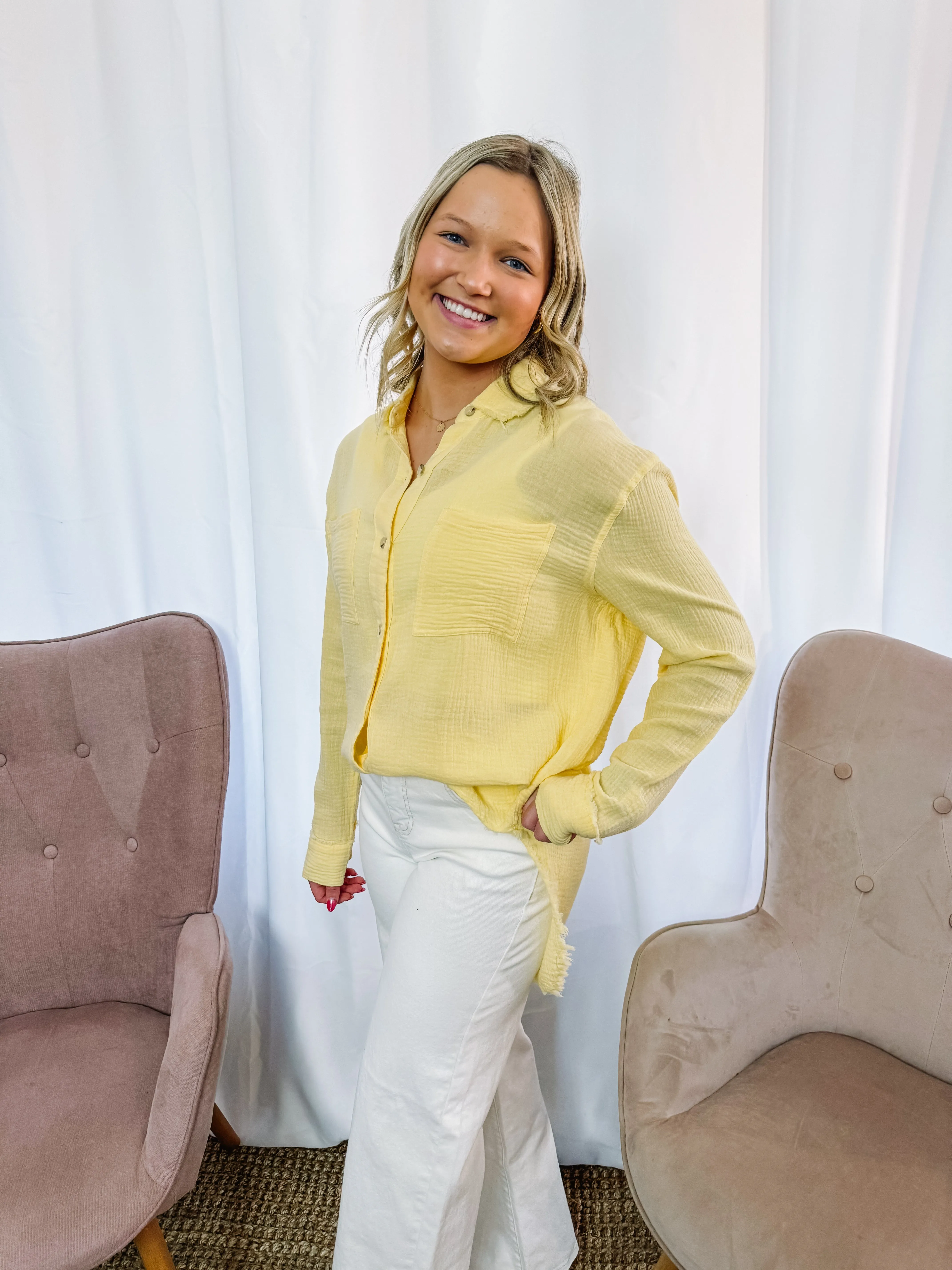 Tinsley- Soft Washed Crinkled Gauze Button Down Shirts