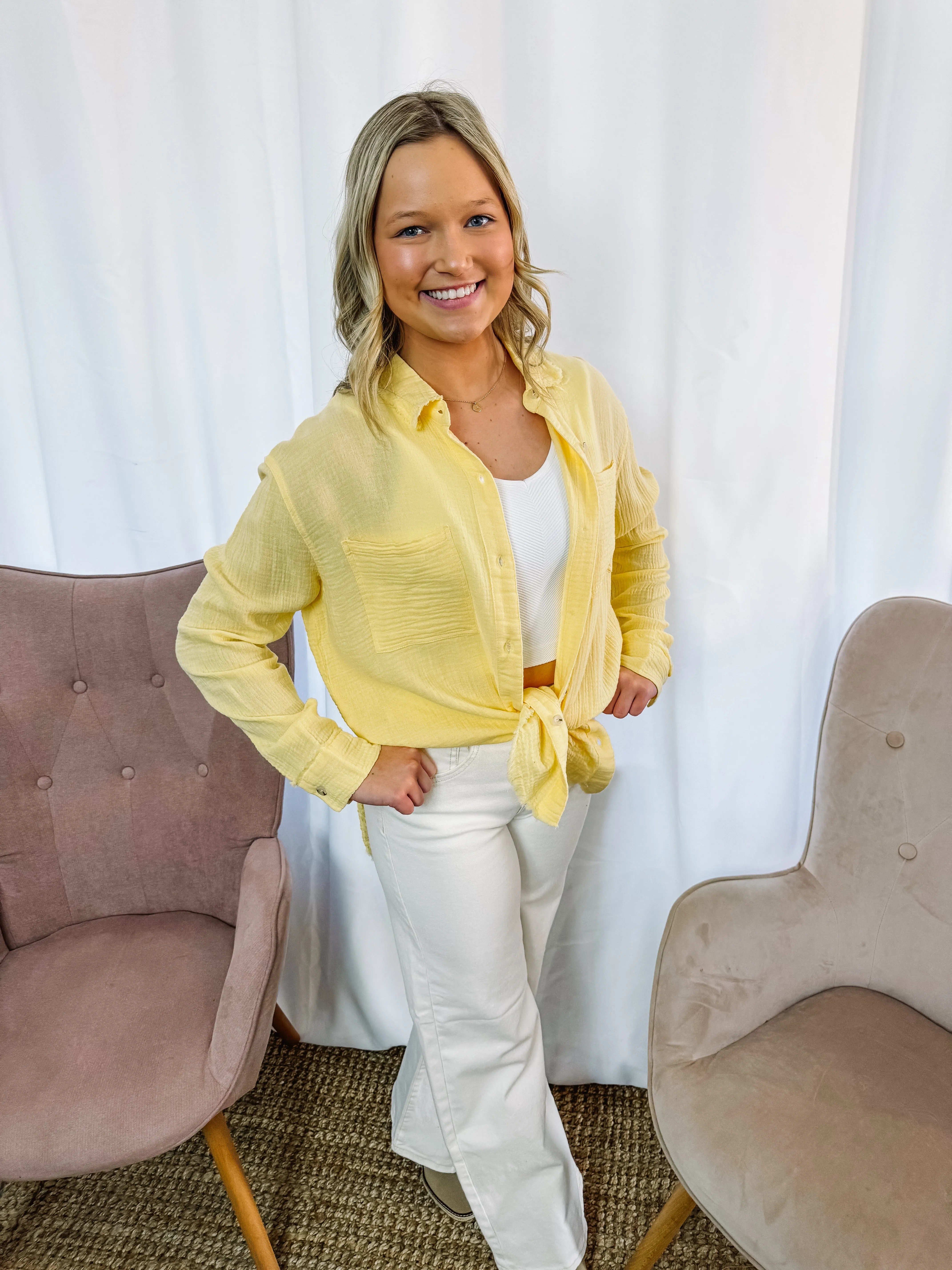 Tinsley- Soft Washed Crinkled Gauze Button Down Shirts