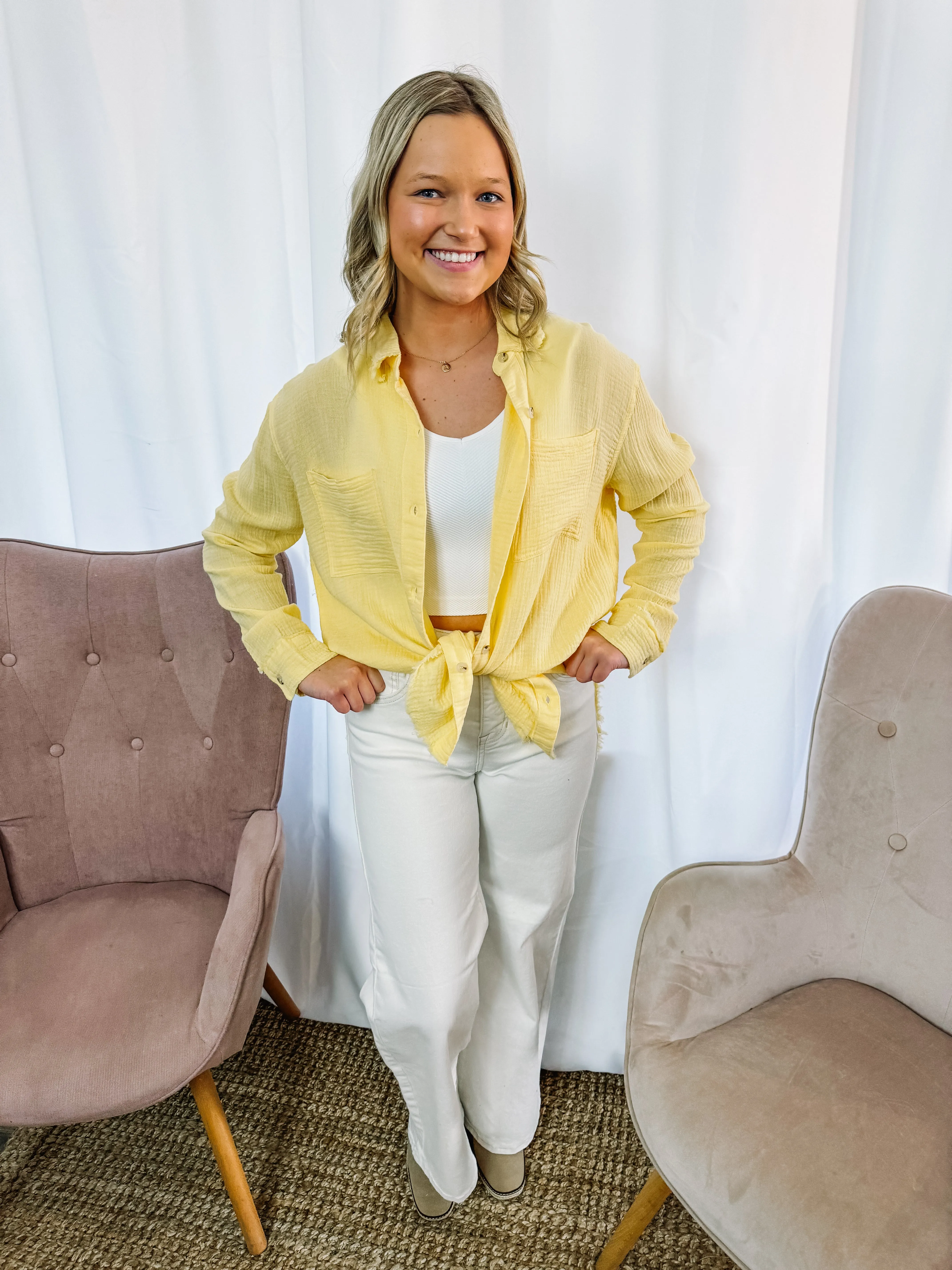 Tinsley- Soft Washed Crinkled Gauze Button Down Shirts