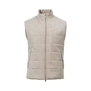 Tombolini Men's Beige Sleeveless  Quilted Vest