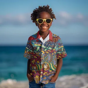 Traditional African Animal Skins Pattern Kid Hawaiian Shirt LT9
