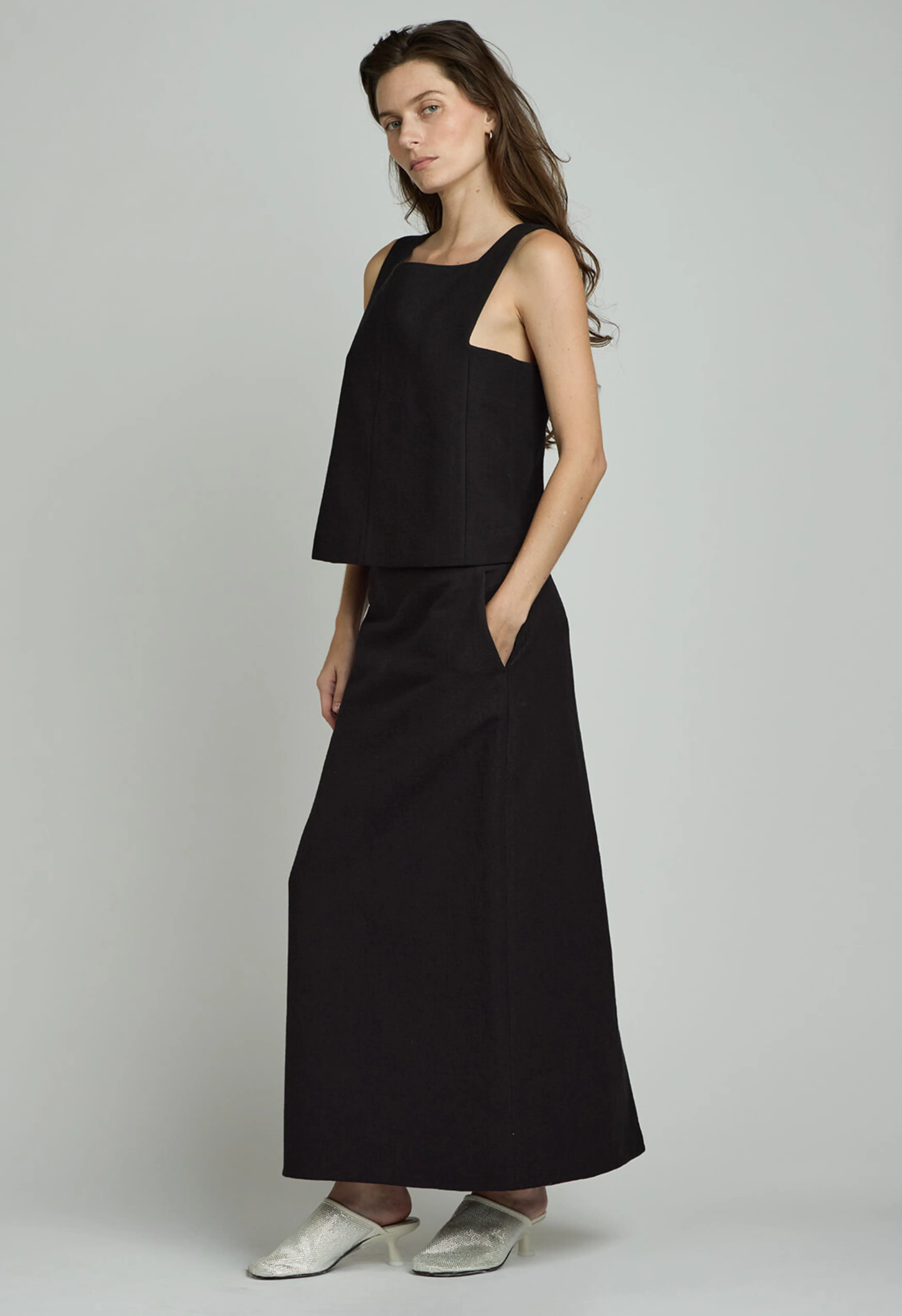 Trevy Tailored Top in Black