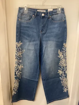 Tribal 58140 Audrey Wide Leg Crop Jeans