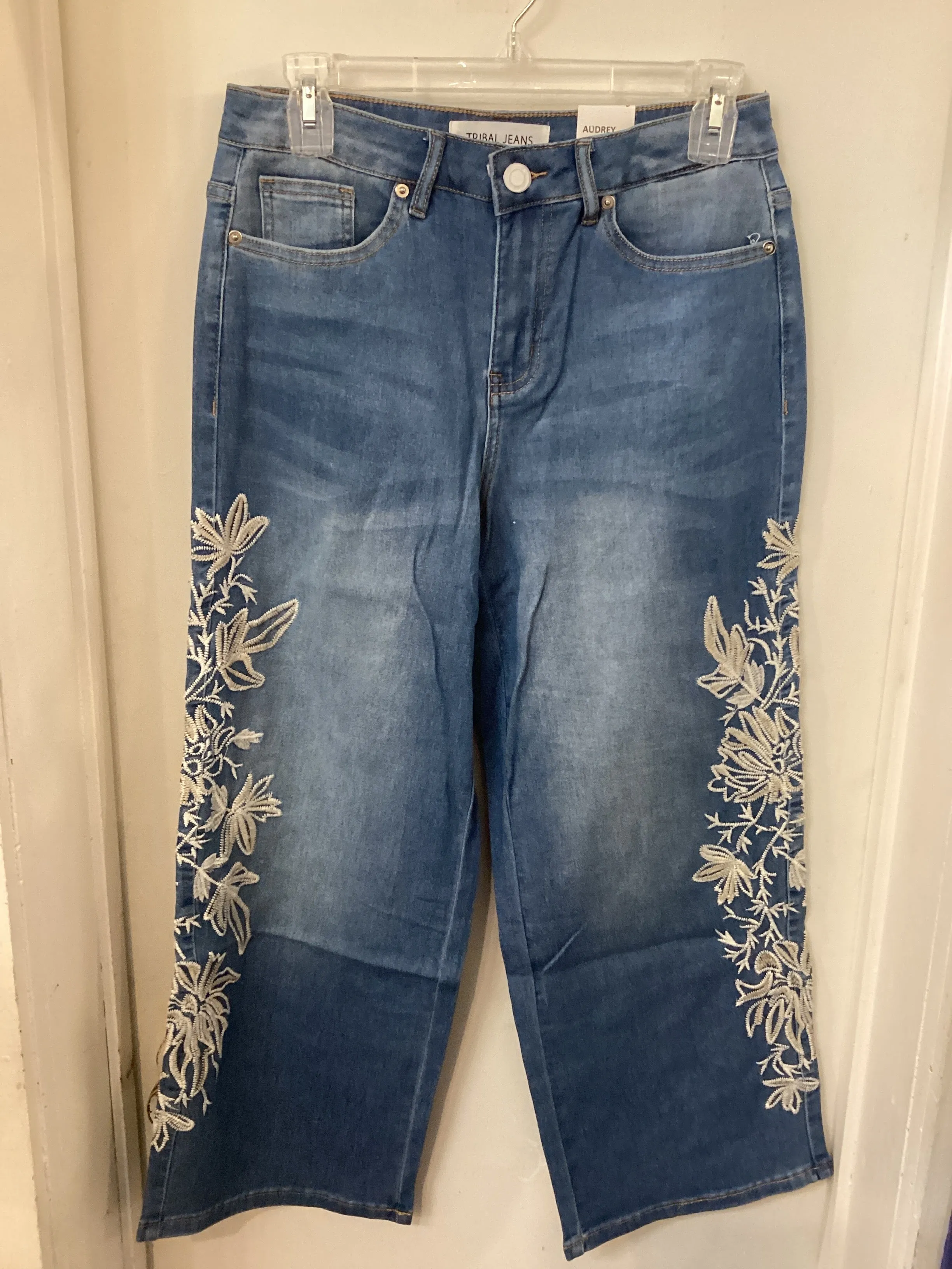 Tribal 58140 Audrey Wide Leg Crop Jeans