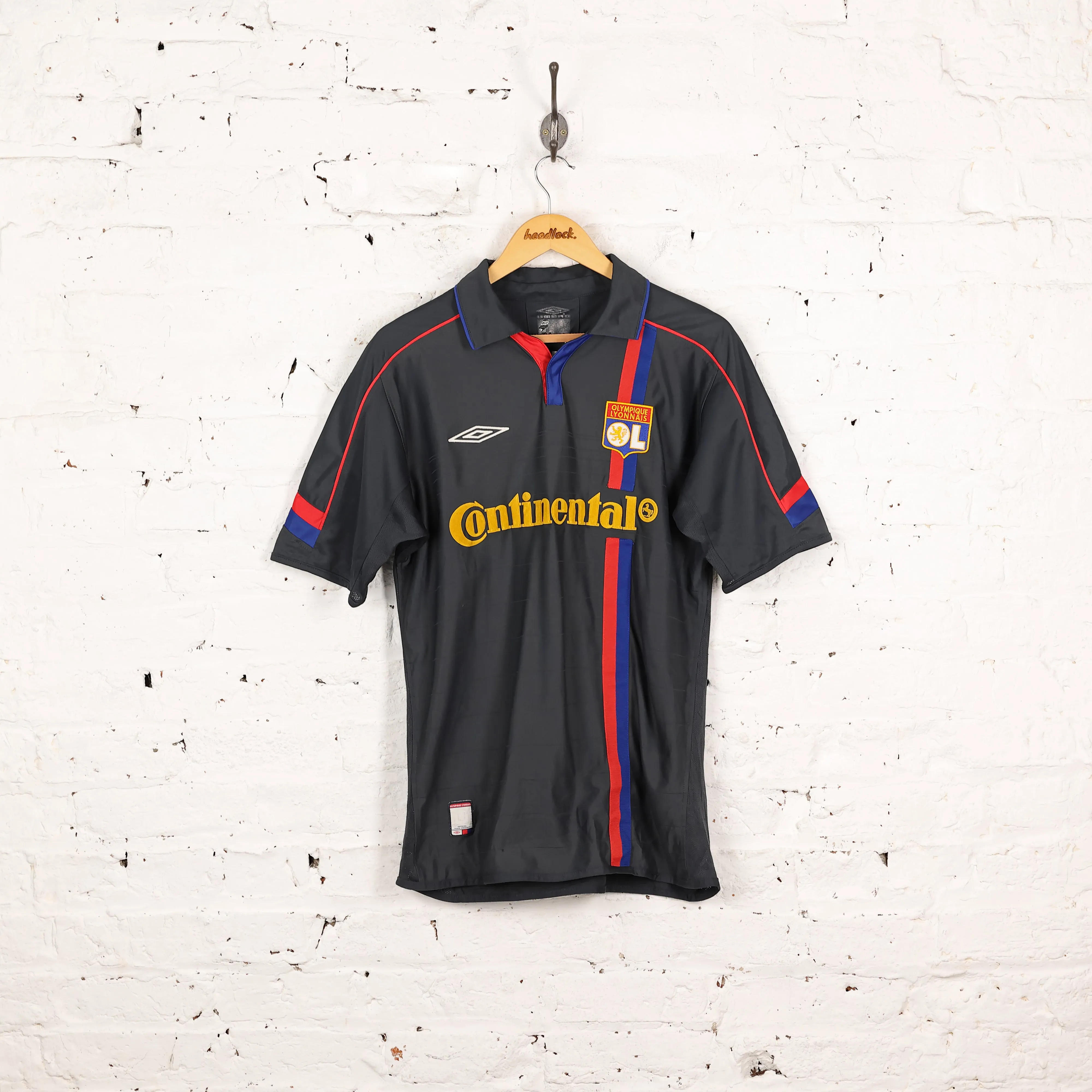 Umbro Olympique Lyonnais Lyon 2003 Govou Away Football Shirt- Grey - M