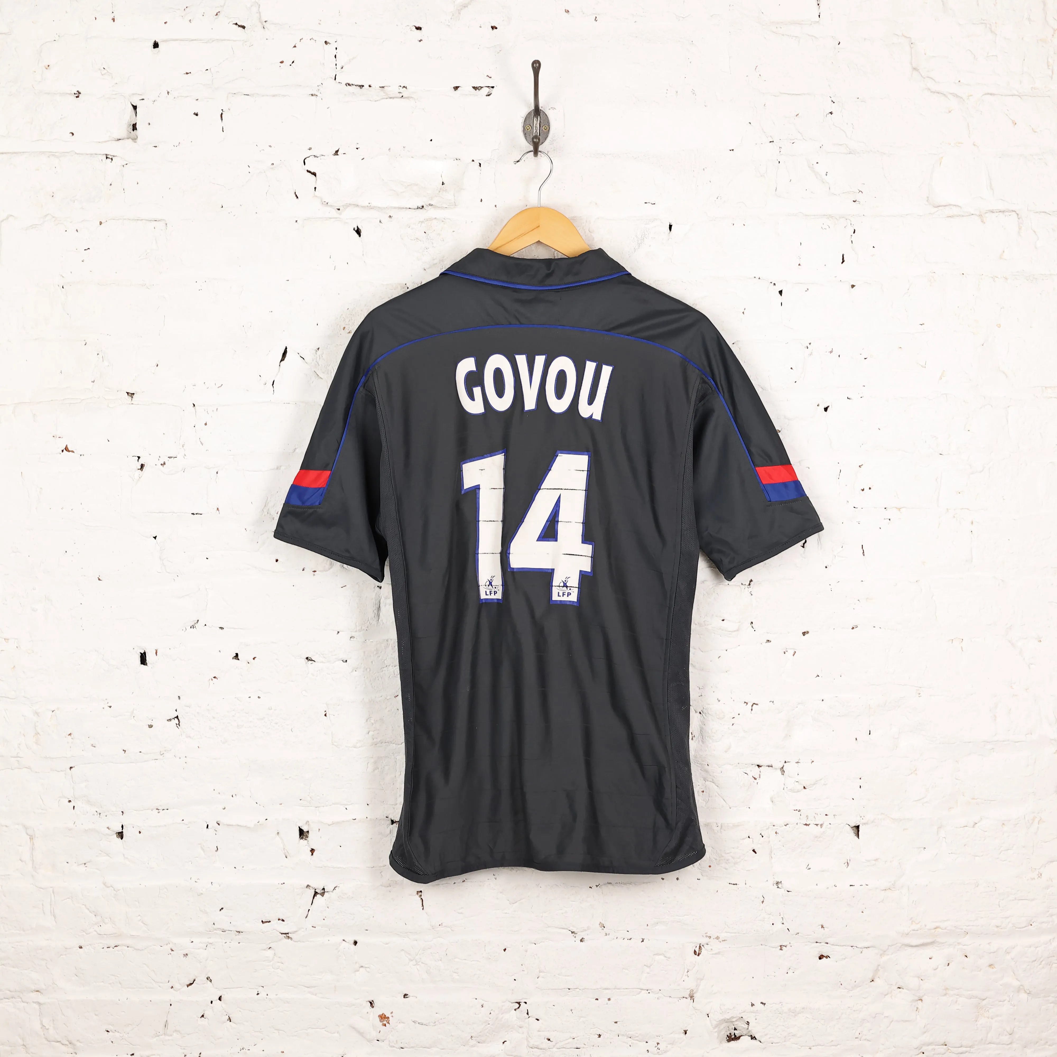 Umbro Olympique Lyonnais Lyon 2003 Govou Away Football Shirt- Grey - M