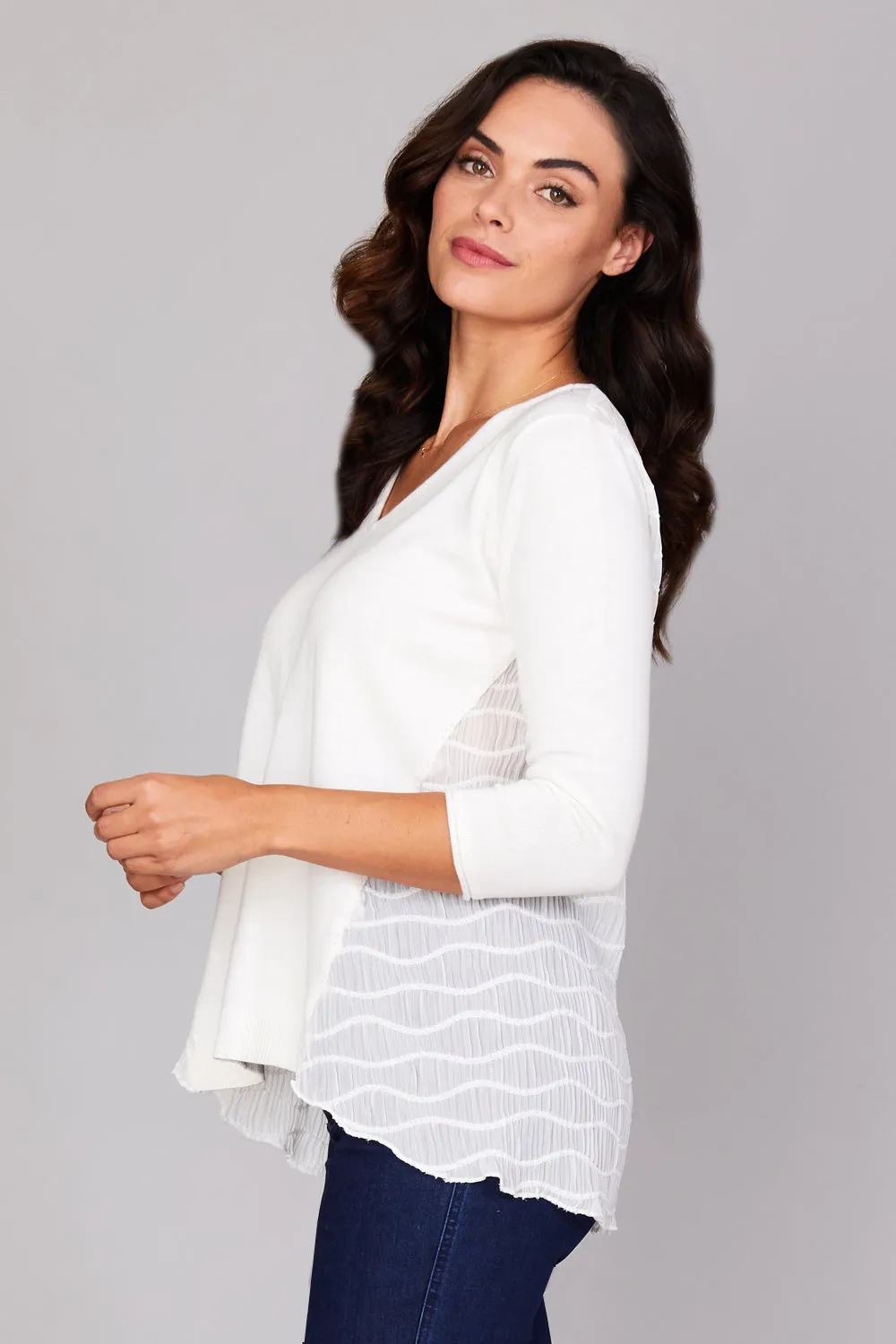 V Neck w/ Chiffon: FINAL SALE