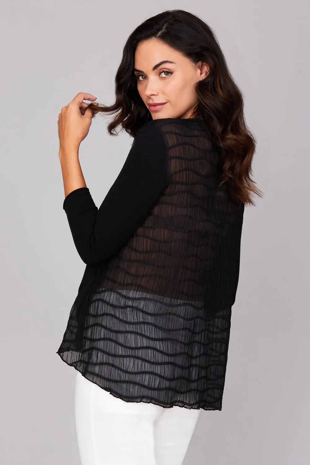 V Neck w/ Chiffon: FINAL SALE