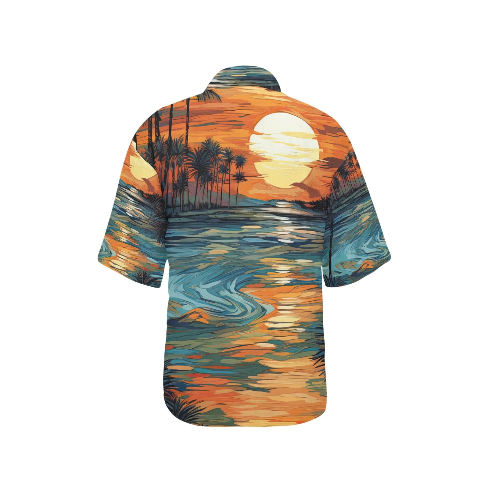 Van Gogh Tropical Sunset Hawaiian Shirt for Women