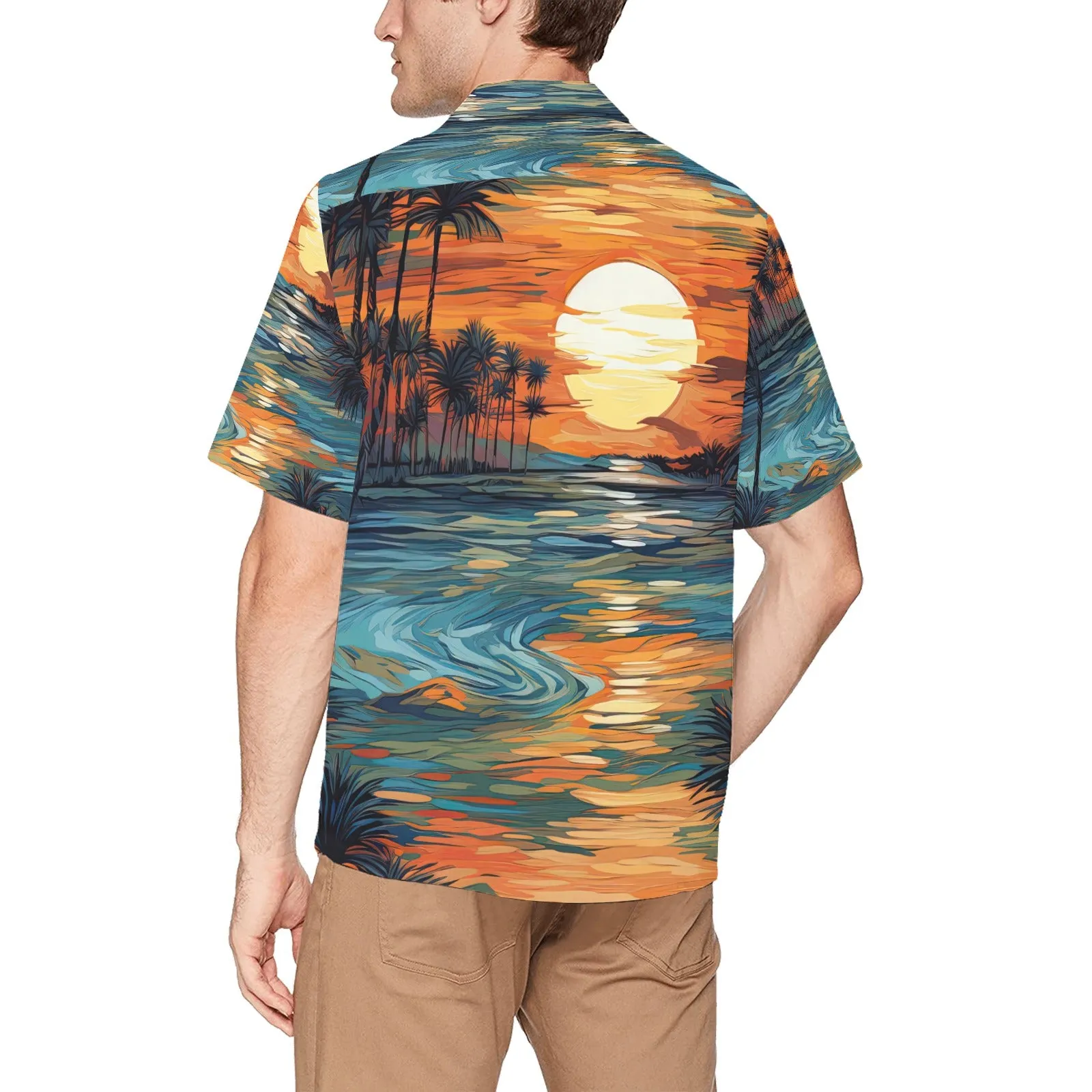 Van Gogh Tropical Sunset Men's Hawaiian Shirt