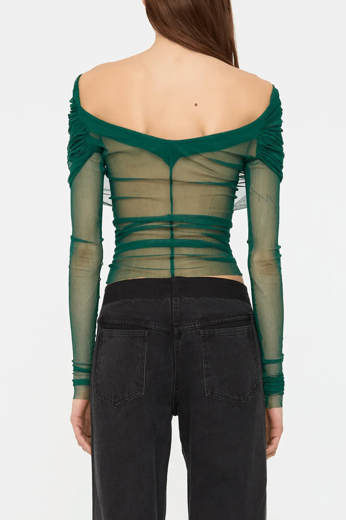 Veiled Top in Evergreen