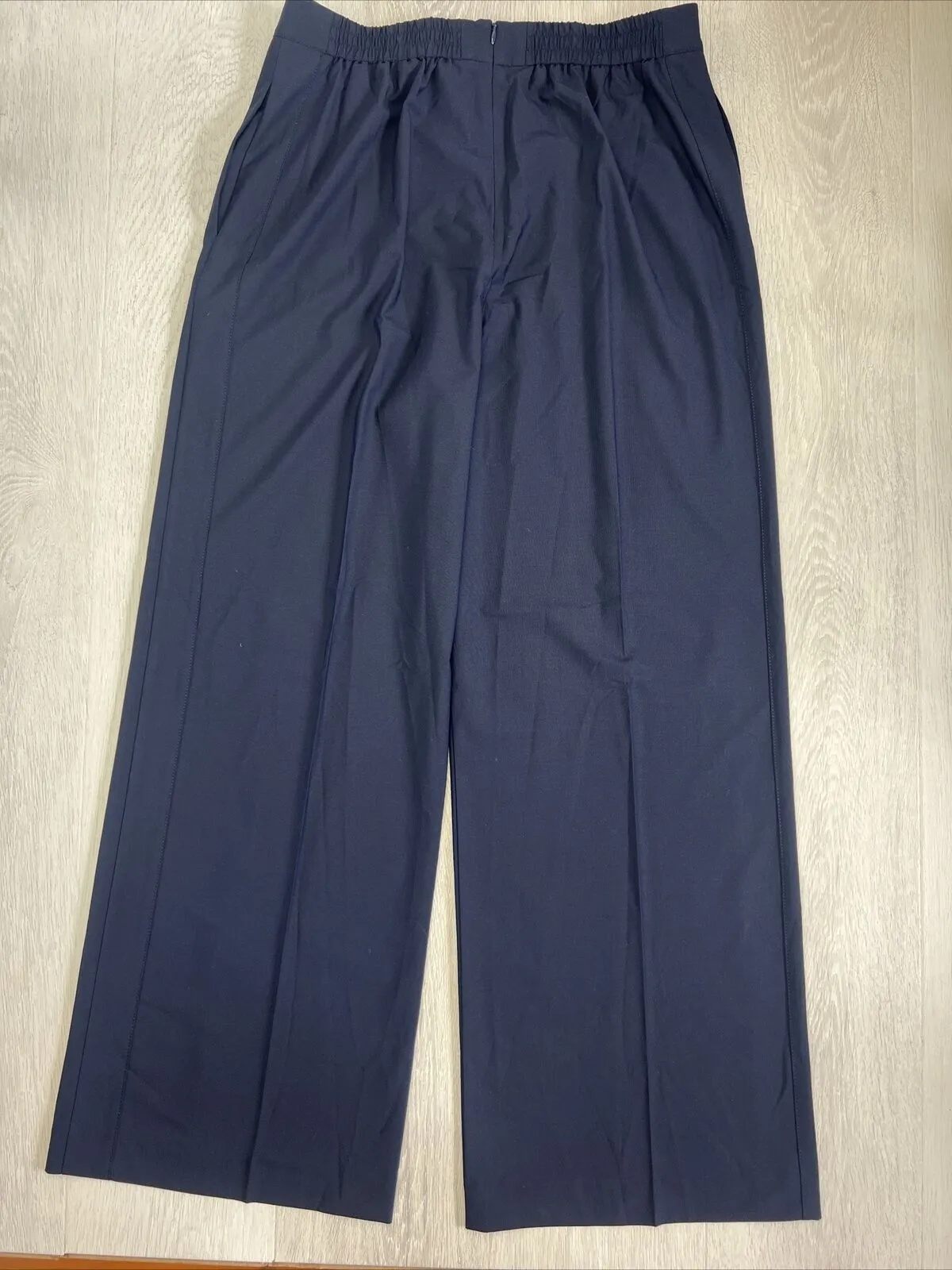 Veronika Maine Womens Navy Blue Suit Dress Pants Wide Leg Size 14 (New)