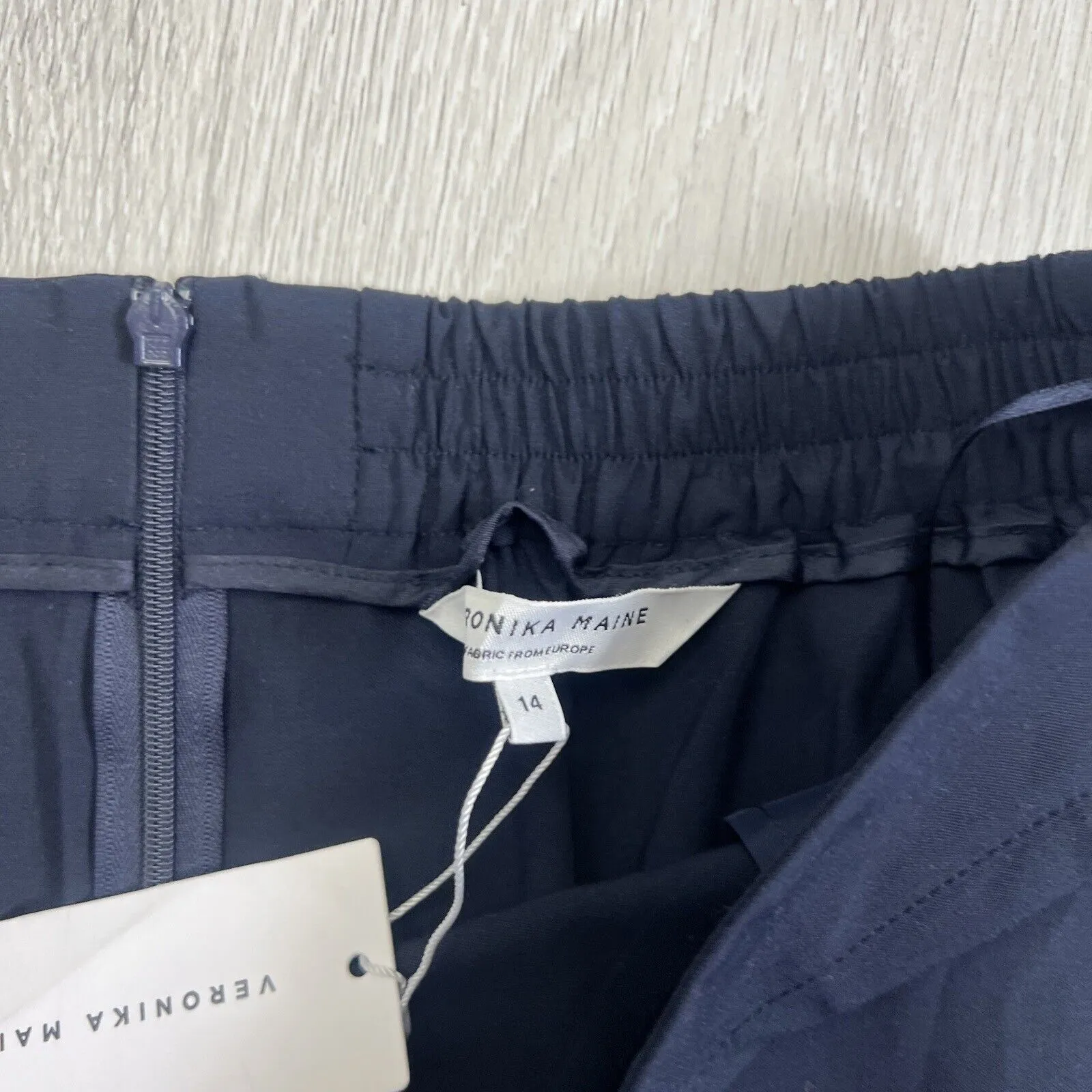 Veronika Maine Womens Navy Blue Suit Dress Pants Wide Leg Size 14 (New)