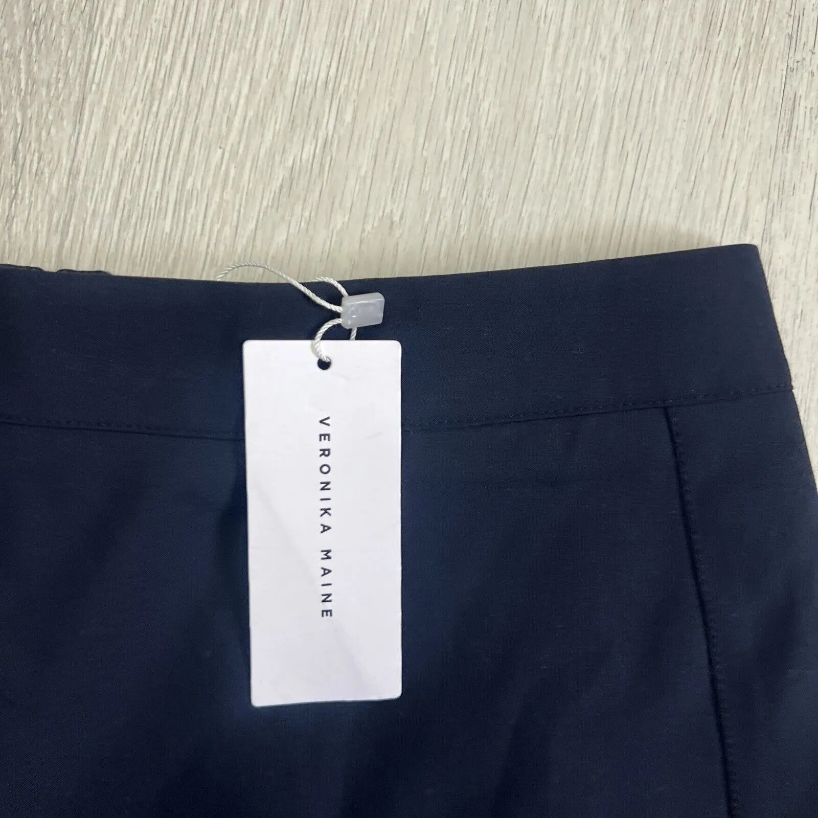 Veronika Maine Womens Navy Blue Suit Dress Pants Wide Leg Size 14 (New)